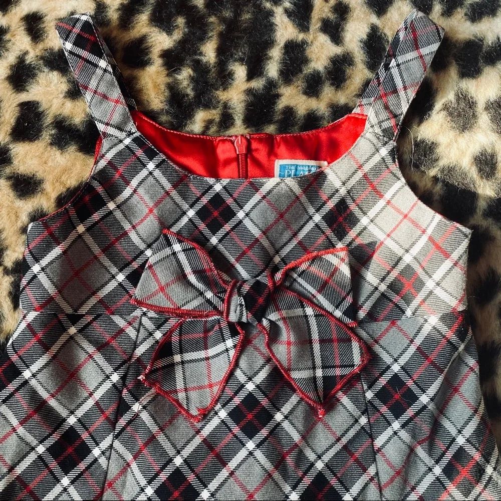 The Children’s Place red and gray plaid dress